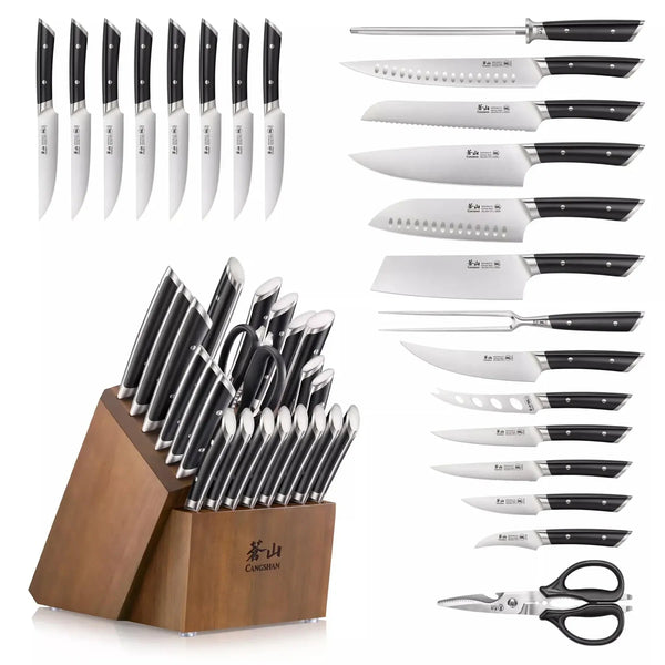 Cangshan Helena Series 23 pc Knife Set W/ Acacia Wood Block