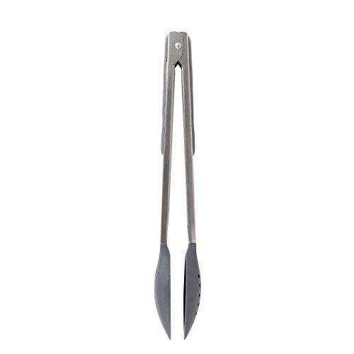 Dexas Stainless Steel 12" Tongs with Silicone Strainer Tips - DC