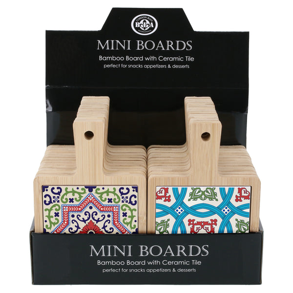 BIA Mini Bamboo Board with Colorful Ceramic Tile