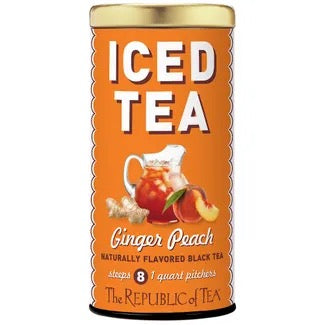 Republic of Tea Bags - Iced Tea Ginger Peach Black 8 Pouches
