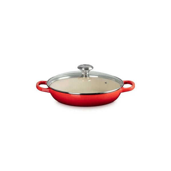 Le Creuset Signature Cast Iron 2.25qt Round Braiser with Glass Lid - Cerise (Red)
