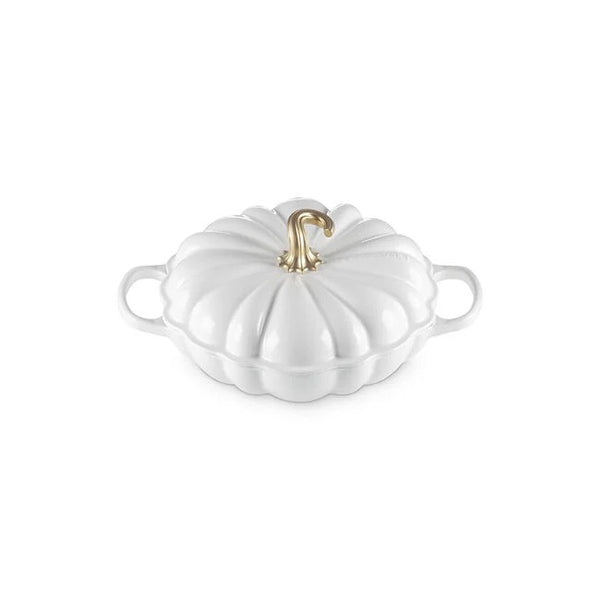 Le Creuset Signature Cast Iron 2.75qt Pumpkin Braiser - White with Gold Knob