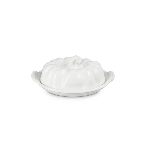 Le Creuset Stoneware Pumpkin Butter Dish - White