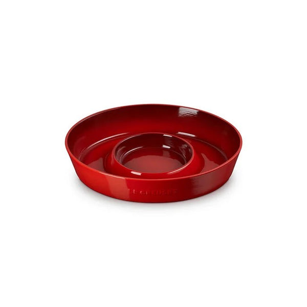 Le Creuset Signature Stoneware Oval Chip and Dip Platter 13in - Cerise (Red)