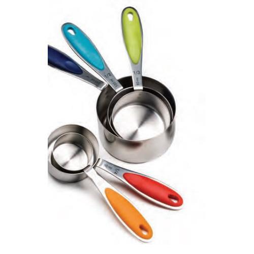 RSVP Stainless Steel Multicolor 5pc Measuring Cup Set