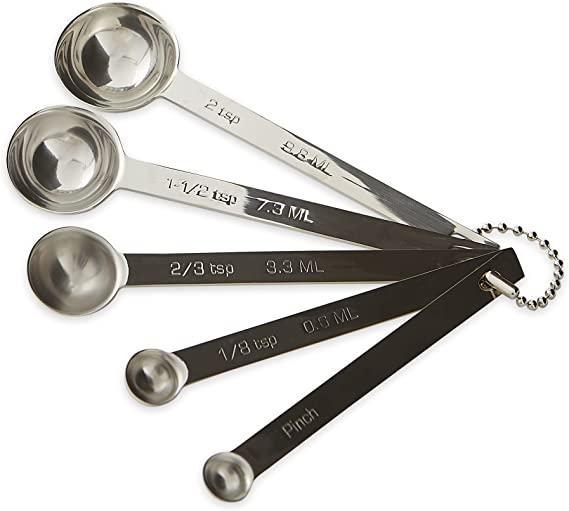 RSVP Stainless Steel Odd Sizes 5pc Measuring Spoon Set