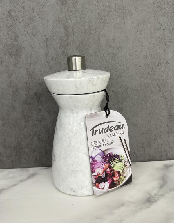 Trudeau Plastic Marble-Look 4.7" Pepper Mill