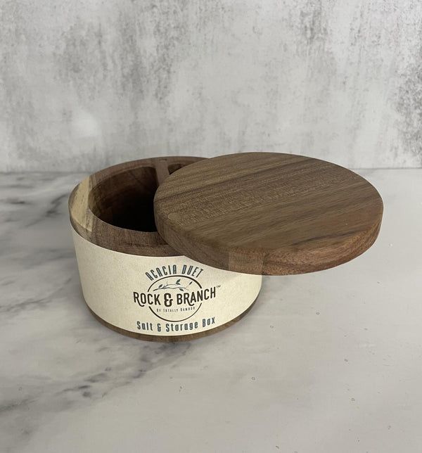 Totally Bamboo Salt Box -  Rock & Branch 2 Compartment Acacia Wood