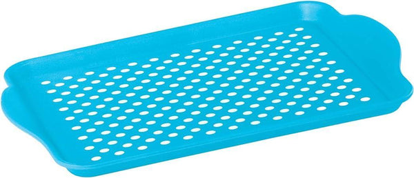 Oggi Non-Slip 17.5" X 11.5" Tray - Aqua