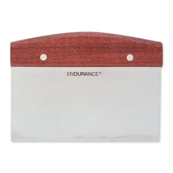 RSVP Stainless Steel Bench Scraper With Wood Handle
