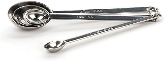 RSVP Stainless Steel Long Handle 4pc Measuring Spoon Set