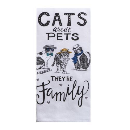 Kay Dee Towel Terry Cats Aren't Pets They Are Family the
