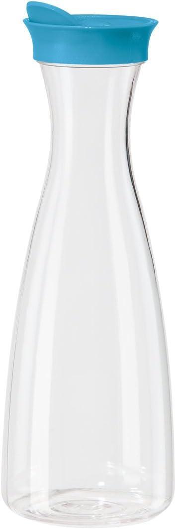 Oggi Plastic 54oz Juice Jar with Flip Top - Clear w/Aqua  Lid