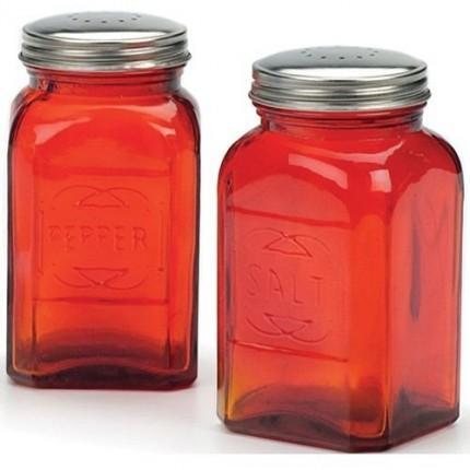 RSVP Glass Retro Salt & Pepper Shaker - Red