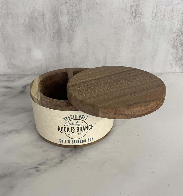 Totally Bamboo Salt Box -  Rock & Branch 2 Compartment Acacia Wood