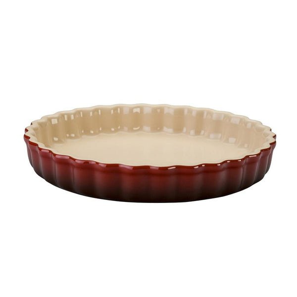 Le Creuset Heritage Stoneware Fluted 9" Tart/Flan Dish - Cerise (Red)