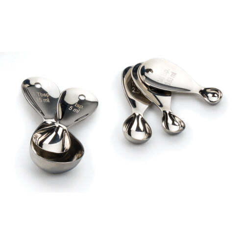 RSVP Stainless Steel Teardrop 5pc Measuring Spoon Set