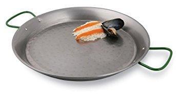 World Cuisine 23 5/8" x 2 1/4" Polished Carbon Steel Paella Pan