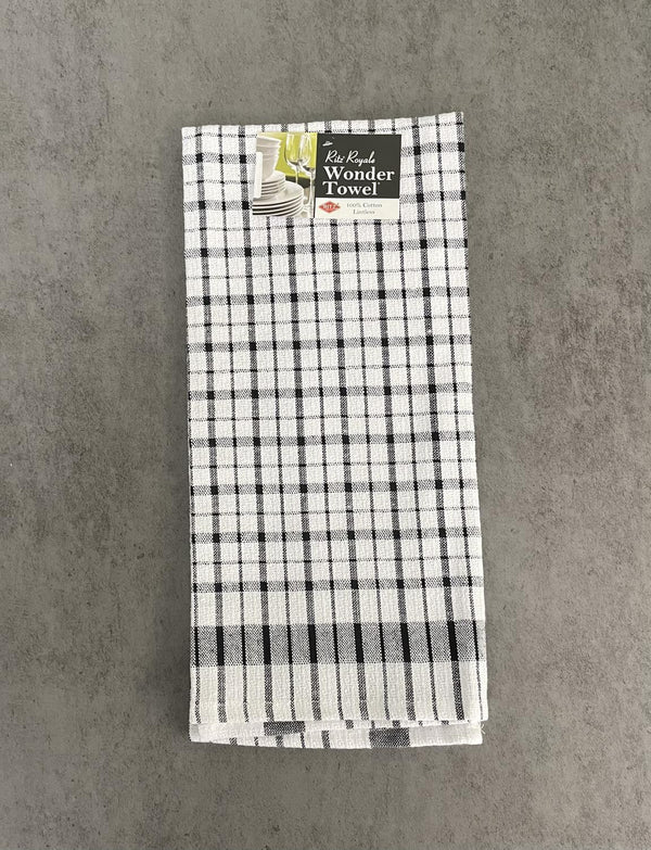 TOWEL WONDER Black Checkered