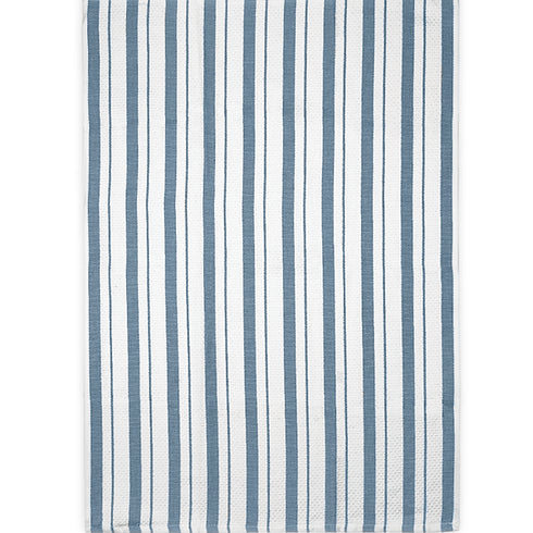 Mu Kitchen Basket Weave Stripe Kitchen Towel - Tide Blue