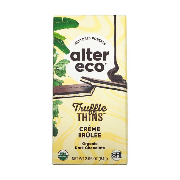 Alter Eco Bar Truffle Thins Creme Brulee Dark Chocolate