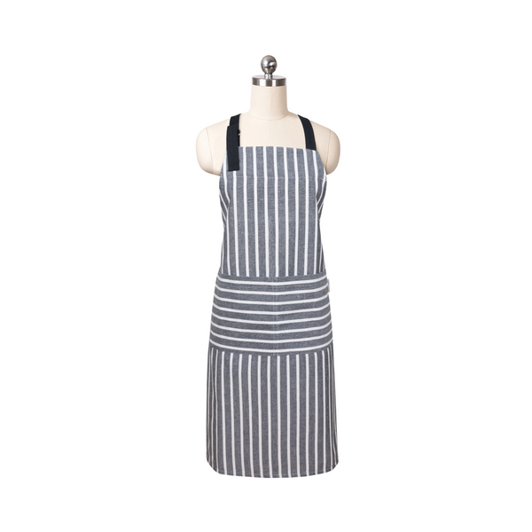 Mu Kitchen Adult Designer Chef's Apron - Onyx Pinstripe
