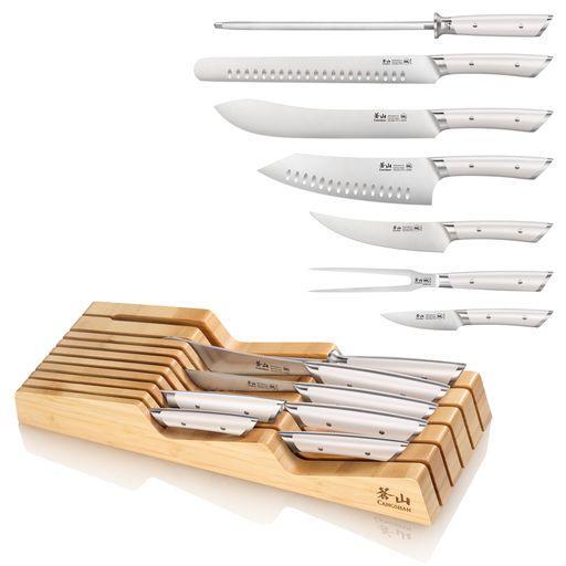Cangshan Helena Series 8pc BBQ In-Drawer Knife Set - White