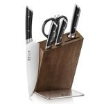 Cangshan Helena Series 6pc Hua Knife Set with Acacia Block - Black