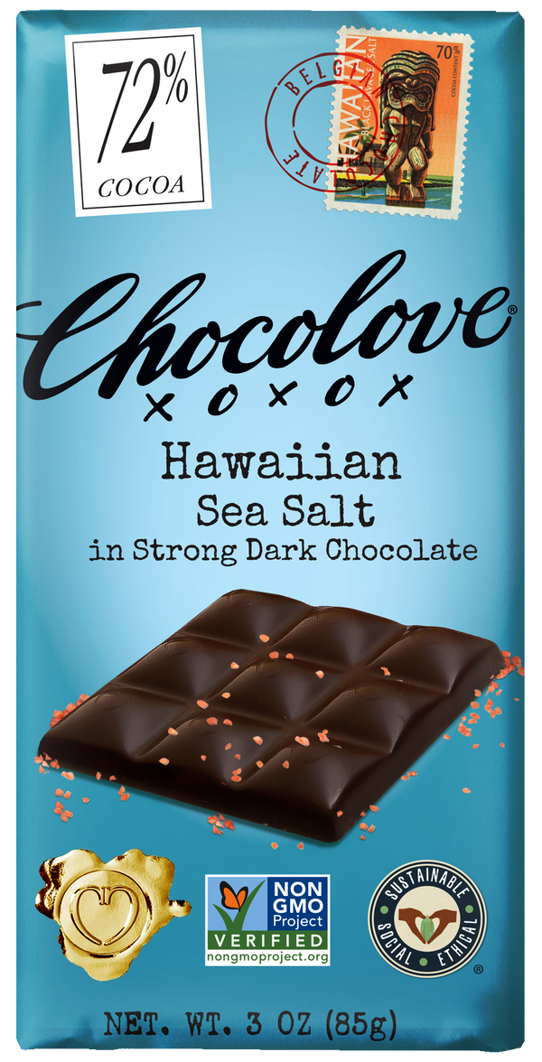 Chocolove 72% Dark Chocolate Bar - Hawaiian Sea Salt 3oz