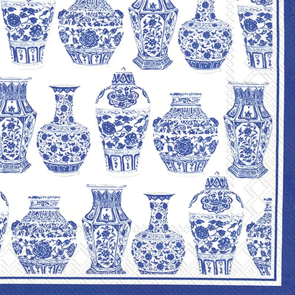 Boston International Cocktail Napkins - Blue & White Urns