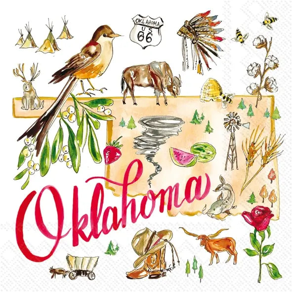 Boston International Cocktail Napkins - Oklahoma OK State Collection