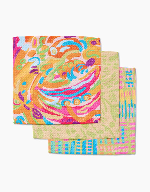 Geometry House 3pc Dish Cloth Set- Positive Vibes