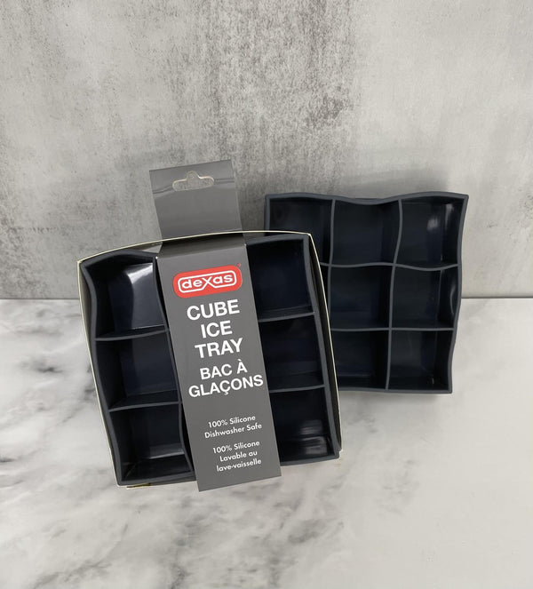 Dexas Silicone Square Ice Cube Tray Set of 2 - Grey