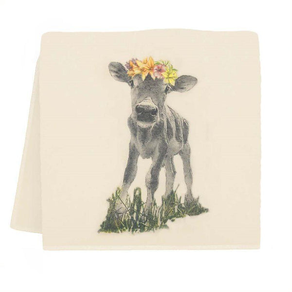 E&C Towel Cowgirl Cow with Flower Headband
