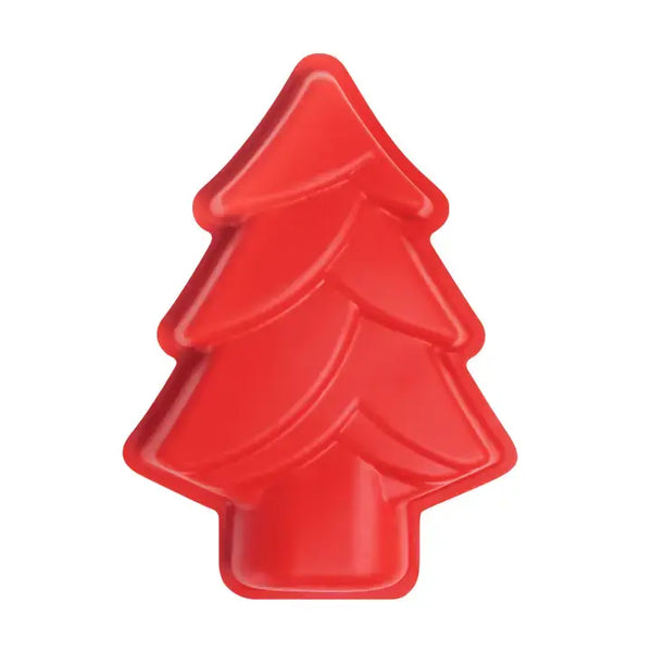 Fat Daddio's Silicone 11" x 7" x 1.5" Baking Mold - Red Holiday Tree