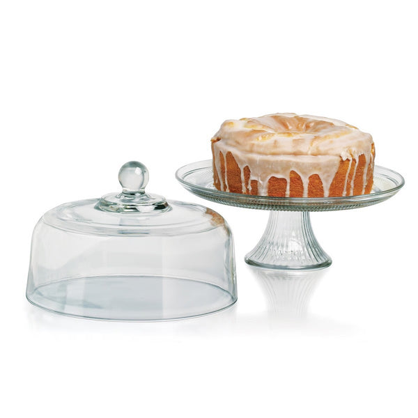 Fox Run Glass Cake Stand with Domed Lid
