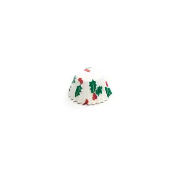 Fox Run Paper 1.5" Mini Cupcake Liners - Christmas Holly