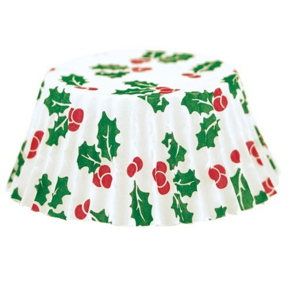 Fox Run Paper Cupcake Liners - Christmas Holly