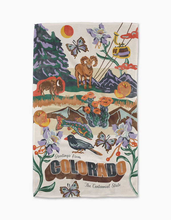 Geometry House Tea Towel - Greetings from Colorado