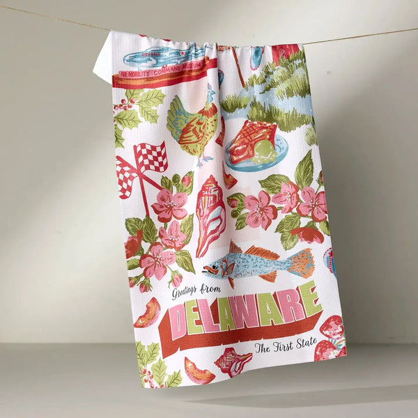 Geometry House Tea Towel - Greetings from Delaware