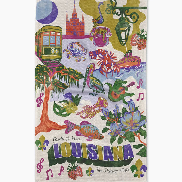 Geometry House Tea Towel - Greetings from Louisiana