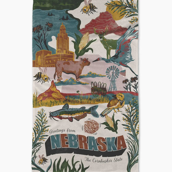 Geometry House Tea Towel - Greetings from Nebraska
