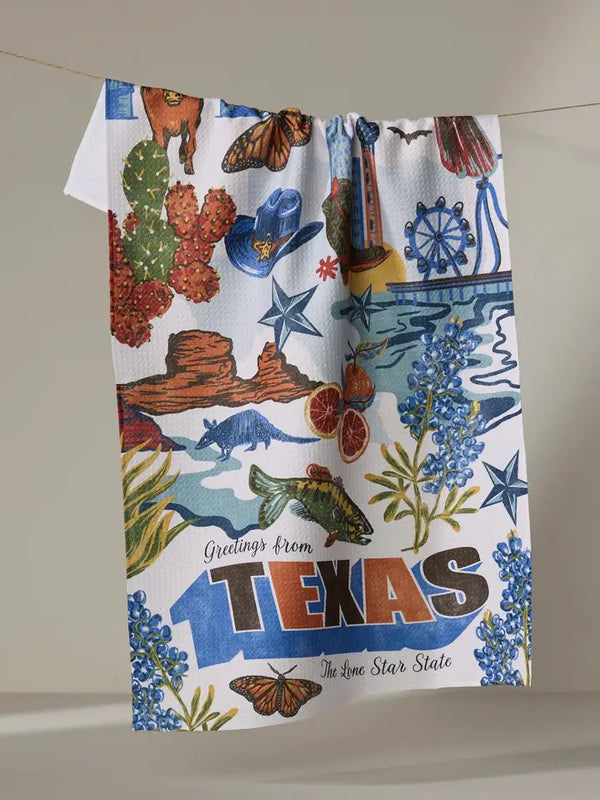 Geometry House Tea Towel - Greetings from Texas