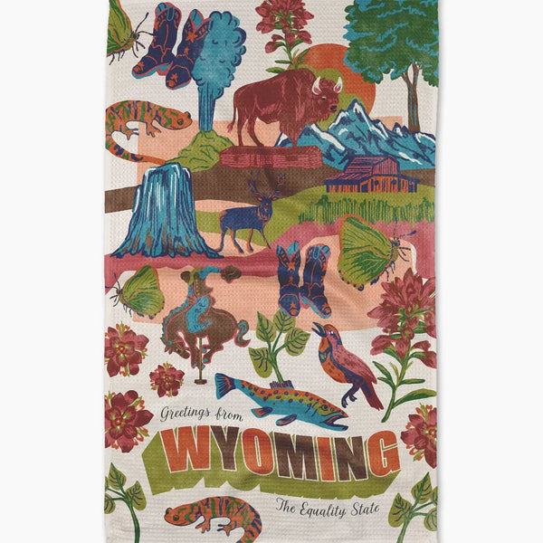 Geometry House Tea Towel - Greetings from Wyoming