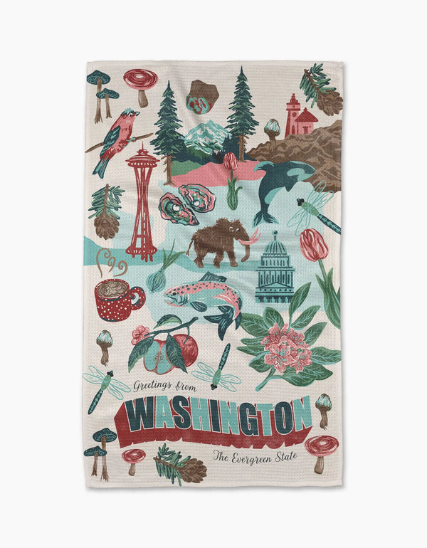 Geometry House Tea Towel - Greetings from Washington