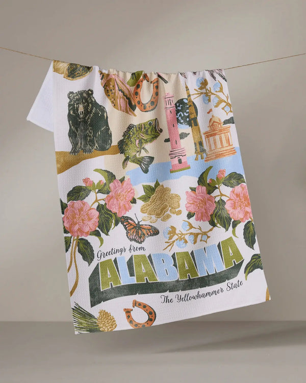 Geometry House Tea Towel - Greetings from Alabama