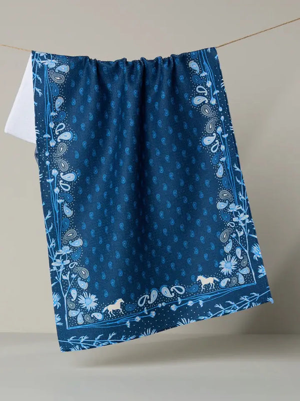 Geometry House Tea Towel -  Bronco Indigo