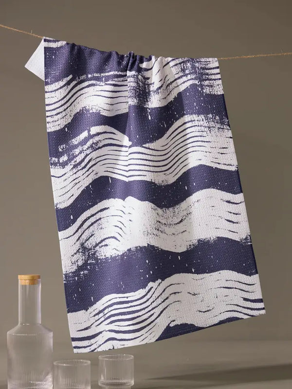 Geometry House Tea Towel -  Brushline Navy