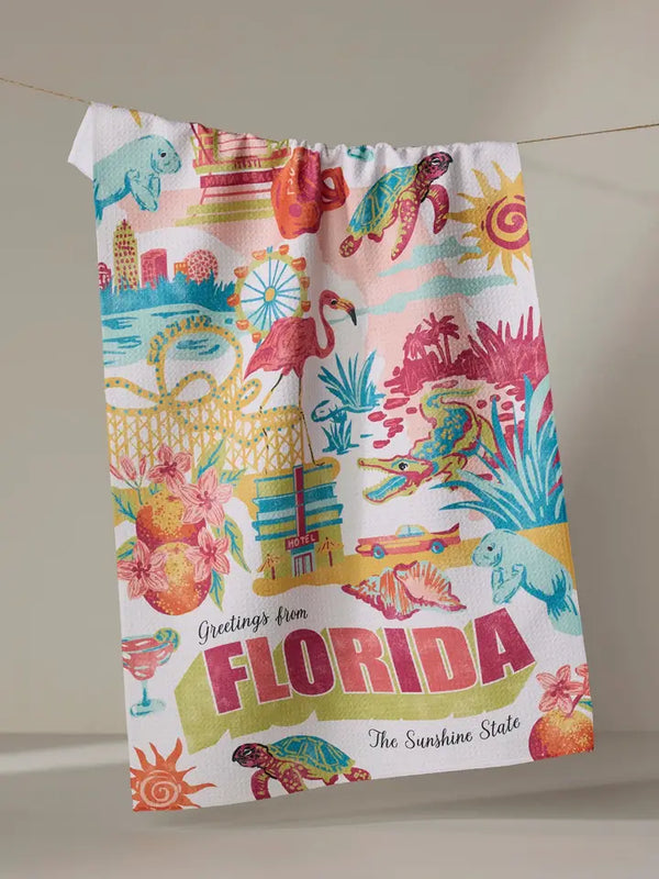 Geometry House Tea Towel - Greetings from Florida