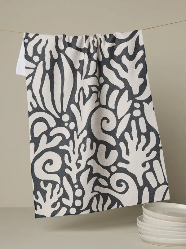 Geometry House Tea Towel -  Inkwell Reef